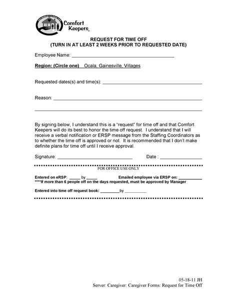 Generic Time Off Request Form に対する画像結果