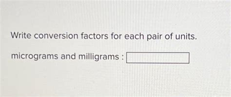 Write Conversion Factors に対する画像結果