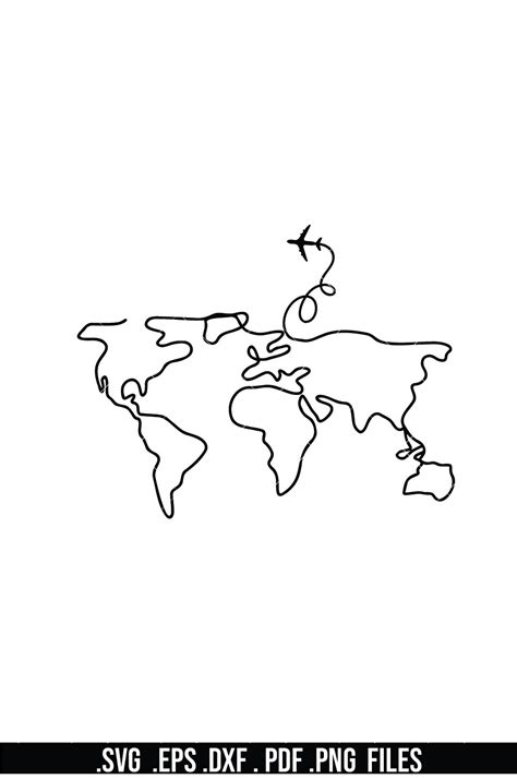 Afbeeldingsresultaten voor Map of the World Line Drawing