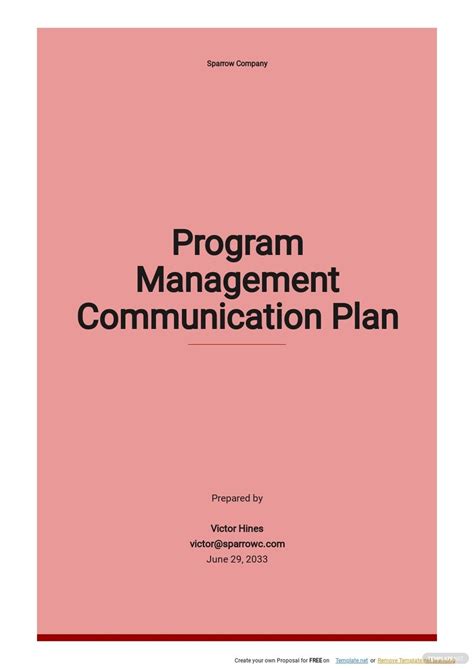 Image result for Program Manager Communication Plan Template