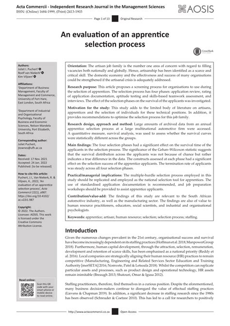 Image result for Apprenticeship Review Example