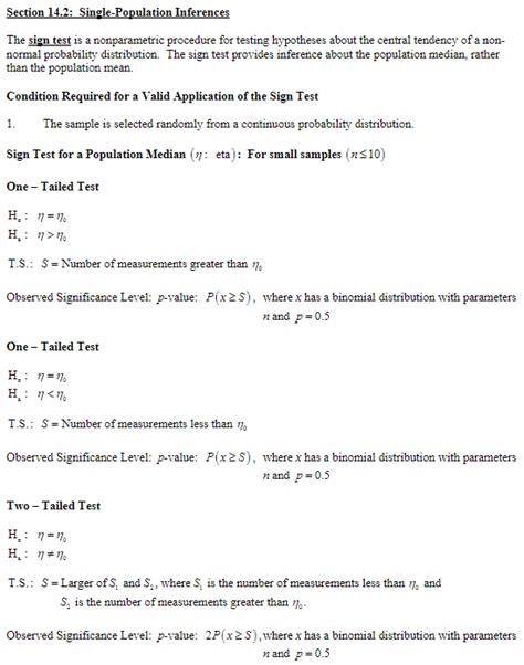 Image result for Procedure for Sign Test