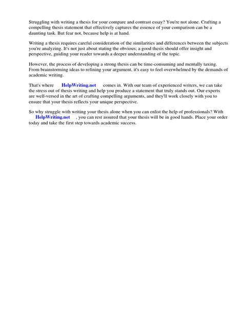 Image result for Thesis Statement Examples Compare Contrast