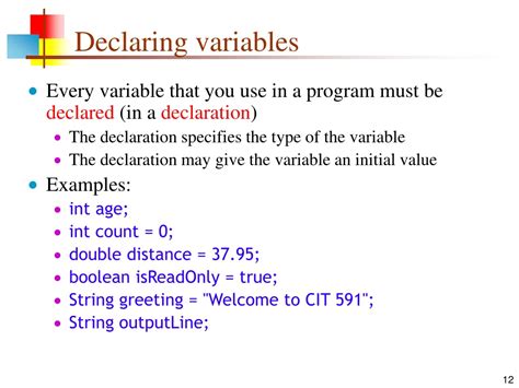 Declare Varialbes Java に対する画像結果