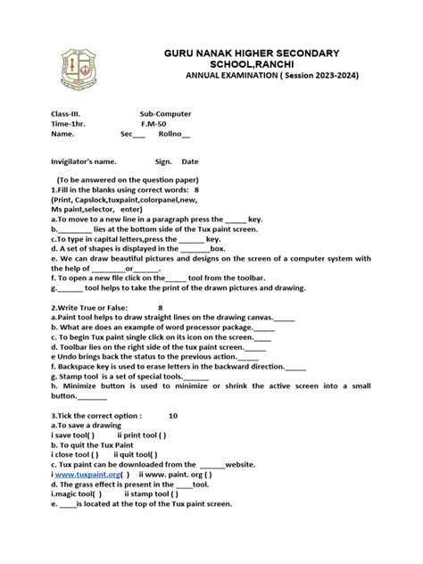 Class 3 Computer Worksheet Chap a Computer System Icsc Board に対する画像結果