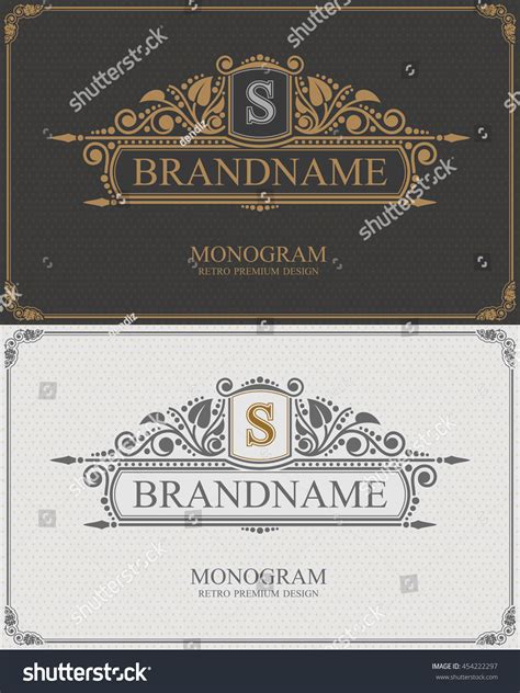 Calligraphy Header Initial Letter Brandname Typographic Stock Vector ...