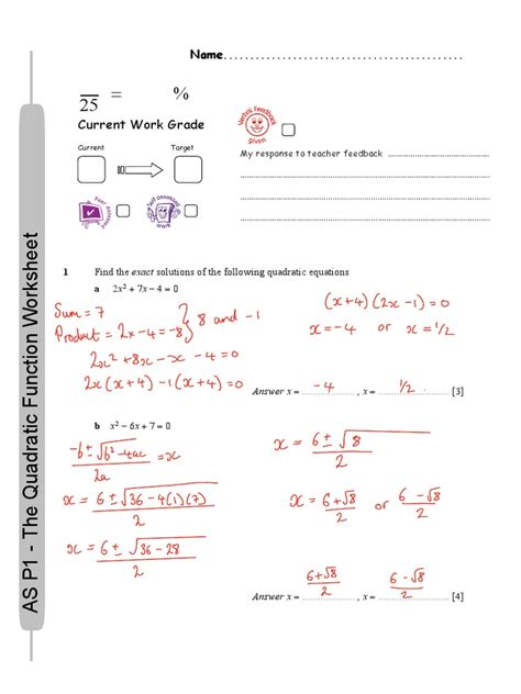 Image result for Writing Quadratic Functions Worksheet