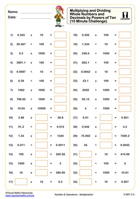 Image result for Multiplying Whole Numbers Worksheet