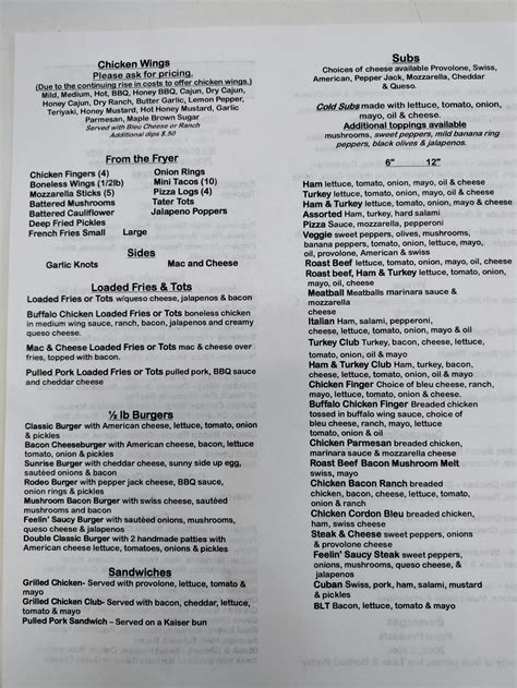 Image result for Feelin Saucy Menu