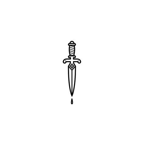 نتيجة الصورة لـ Simple Small Dagger Drawing
