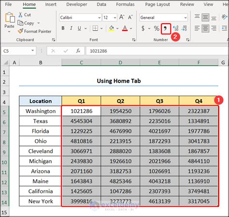 Toradh íomhá ar Comma Style Excel