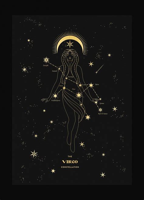Virgo Figure Constellation Art Print - Cocorrina | Constellations art ...