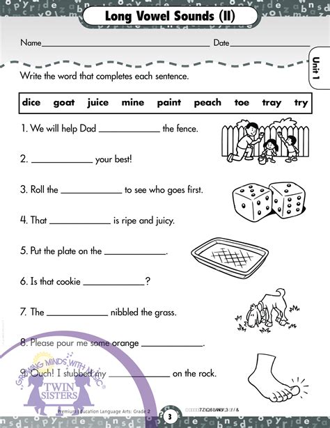 Toradh íomhá ar Grade 2 Language Worksheets Verbs