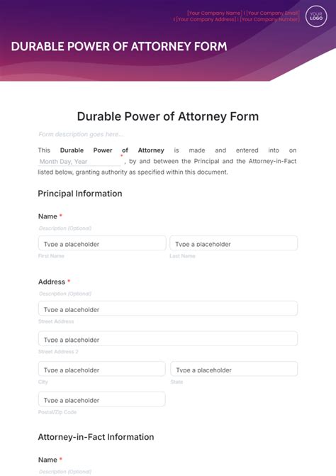Power of Attorney Form Template に対する画像結果