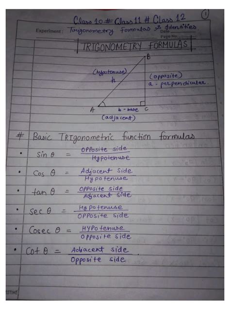 Image result for Trigo Formula Class 12