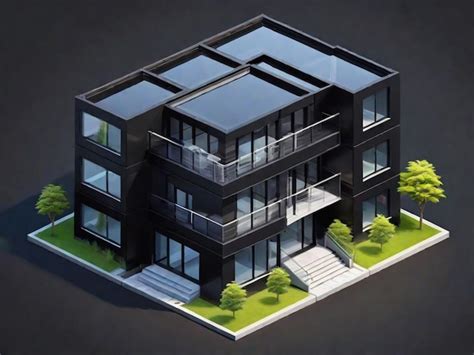Toradh íomhá ar Isometric Model View Building Enefgy Model