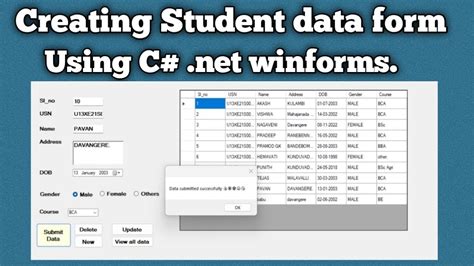 Image result for Student Form Using Entity Framework and C# in Visual Studio