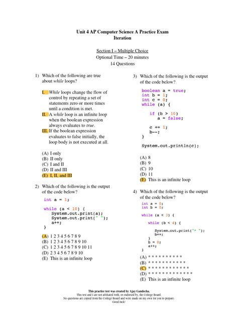AP Computer Science Practice Test に対する画像結果