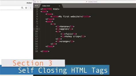Image result for Self Closing Tags Example