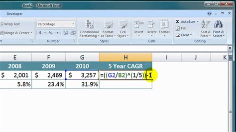 Image result for CAGR Formuyla Excel Example