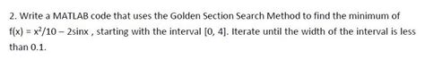Image result for Golden Section Search Minimization MATLAB