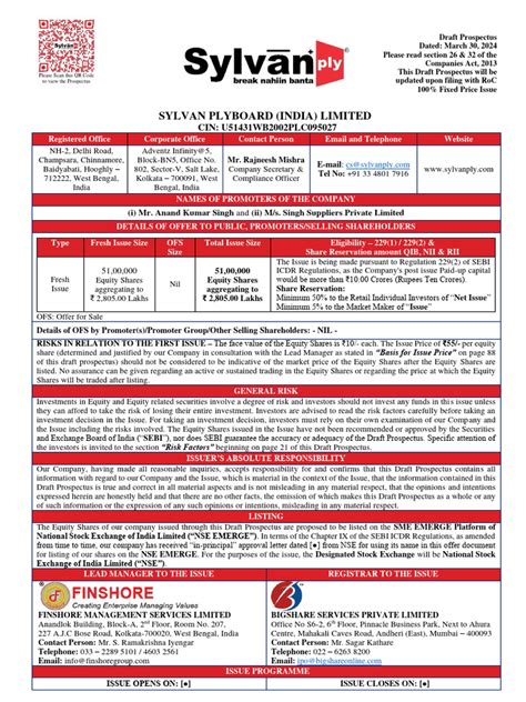 Prospectus Document Example に対する画像結果