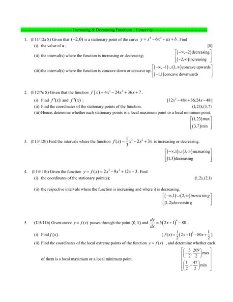 Afbeeldingsresultaten voor Increasing Functions Worksheet