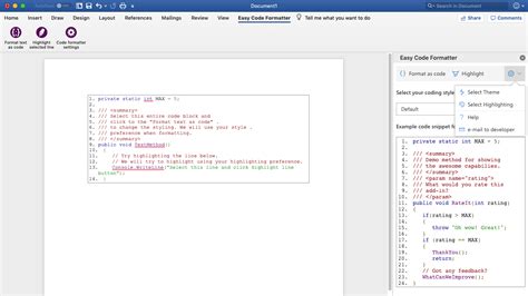 Toradh íomhá ar Example of Code Snippets Folder in Word