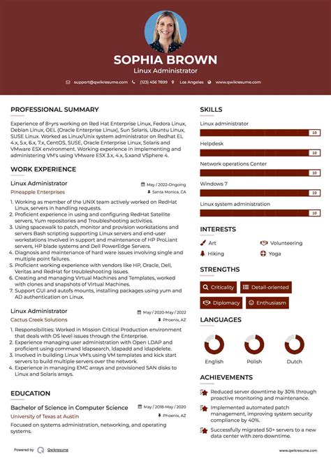 Image result for Linux Resume Sample