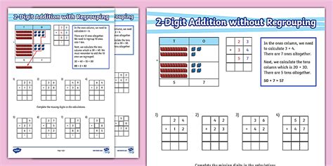 Afbeeldingsresultaten voor 2-Digit Addition Practice Sheets