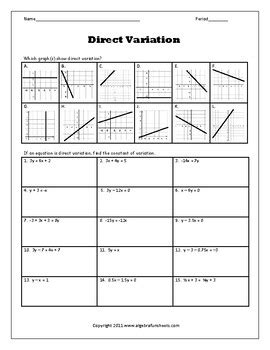 Image result for Direct Variation Worksheet Grade 8