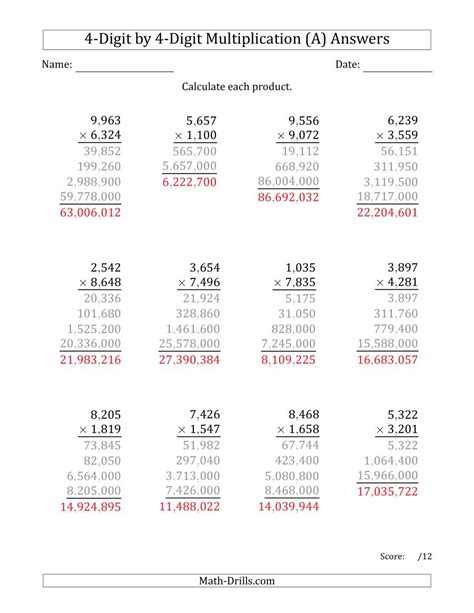 Year 4 Math 5 Digit Multiplication के लिए छवि परिणाम