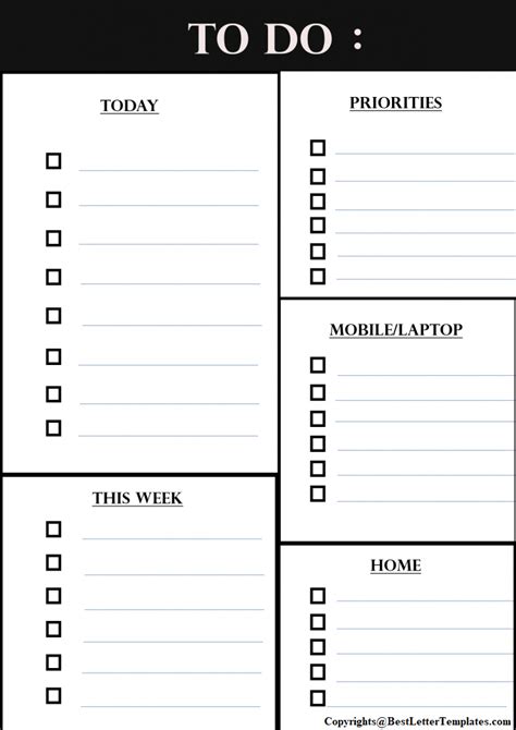 Image result for Printable Daily Task List