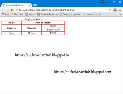 Image result for Example of HTML Table in a Website