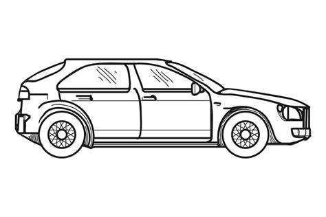 Car Side View Simple Sketch-साठीचा प्रतिमा निकाल
