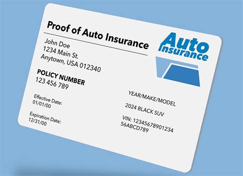Toradh íomhá ar Auto Insurance ID Card