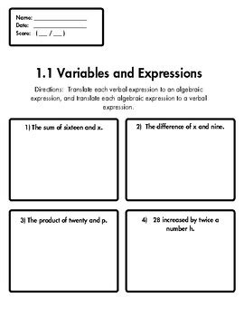 Image result for One Variable Algebra Worksheet