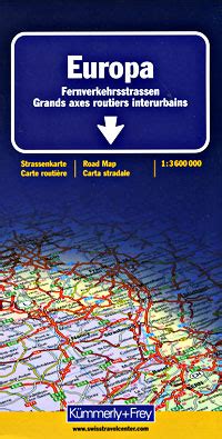 Europe "Long Distance Roads" Tourist Map.