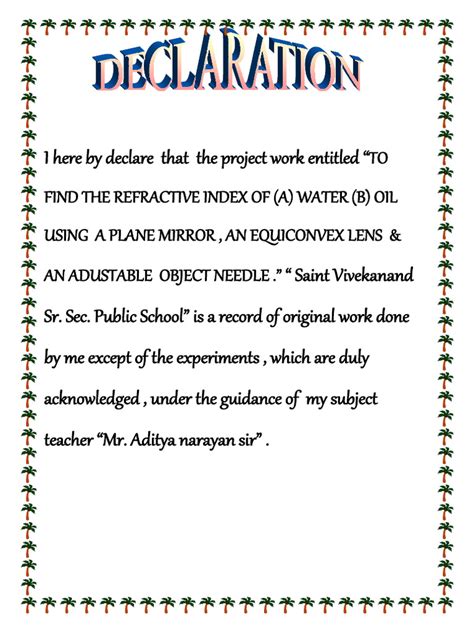 Image result for Example of a Declaration