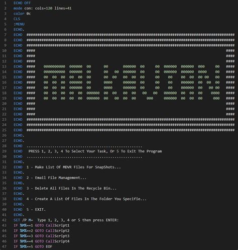 Toradh íomhá ar Batch File Menu Template