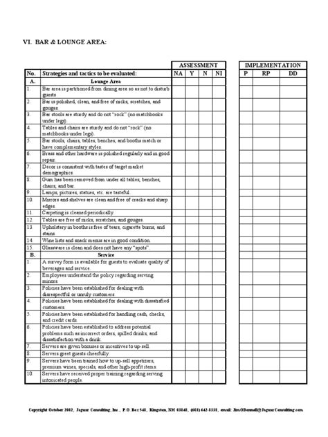 Image result for Example of Bar Checlist