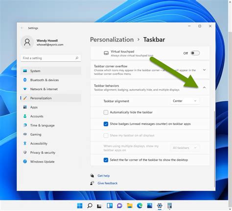 Taskbar Properties Windows 11 എന്നതിനുള്ള ഇമേജ് ഫലം