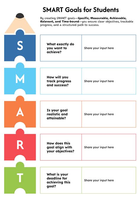 Image result for Smart Goals Worksheet Colorful