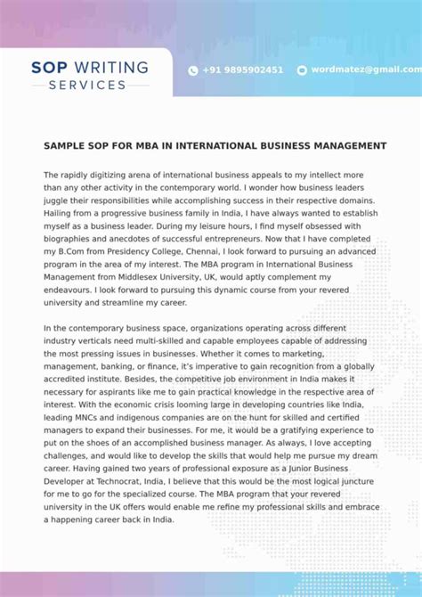 Image result for Sample SOP for MBA
