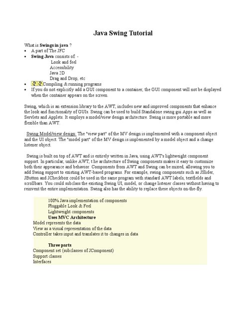 Image result for Java Swing Tutorial Designs