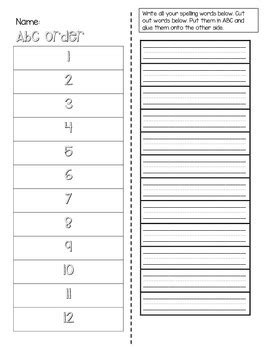 Image result for ABC Order Homework