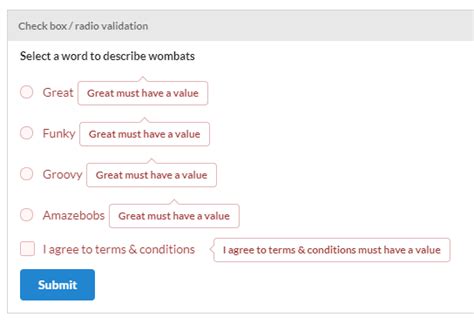 Image result for Radio Button Error Message UI