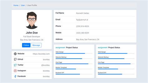 Image result for User Profile Details HTML and CSS Code