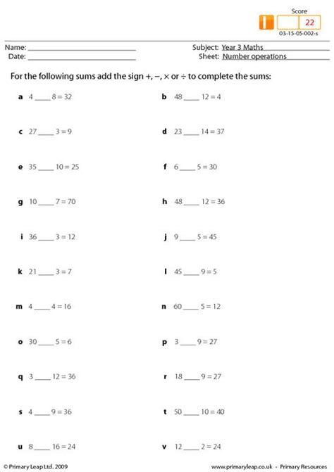 Image result for Math Numbers and Operations Worksheets