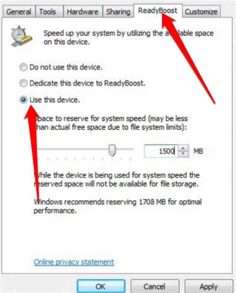 Image result for ReadyBoost Setting